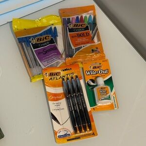 BIC Assorted Pens and Correction Tape Set - Blue, Black, White